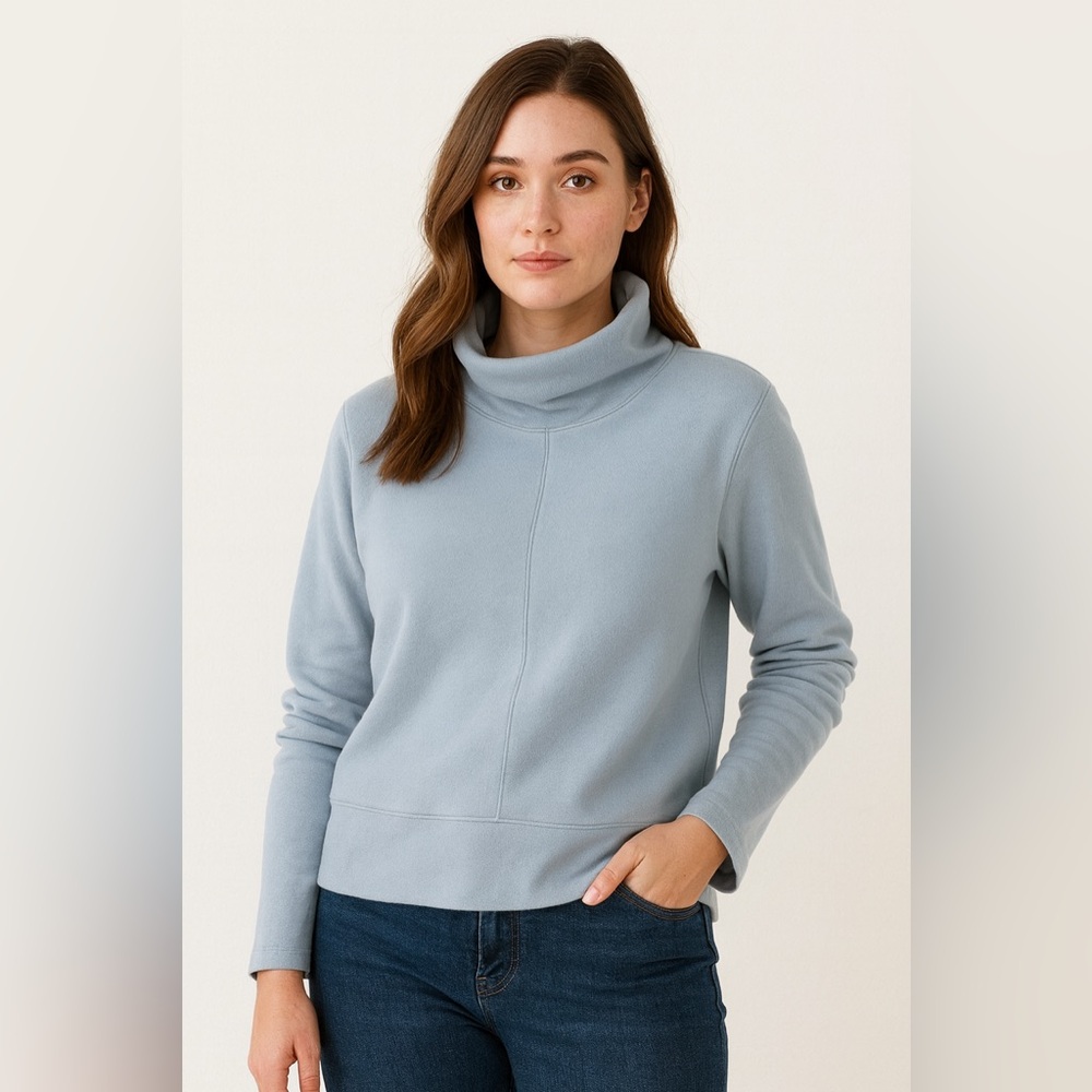 RBX Women’s Light Blue Soft Fleece Turtleneck Neck Sweater